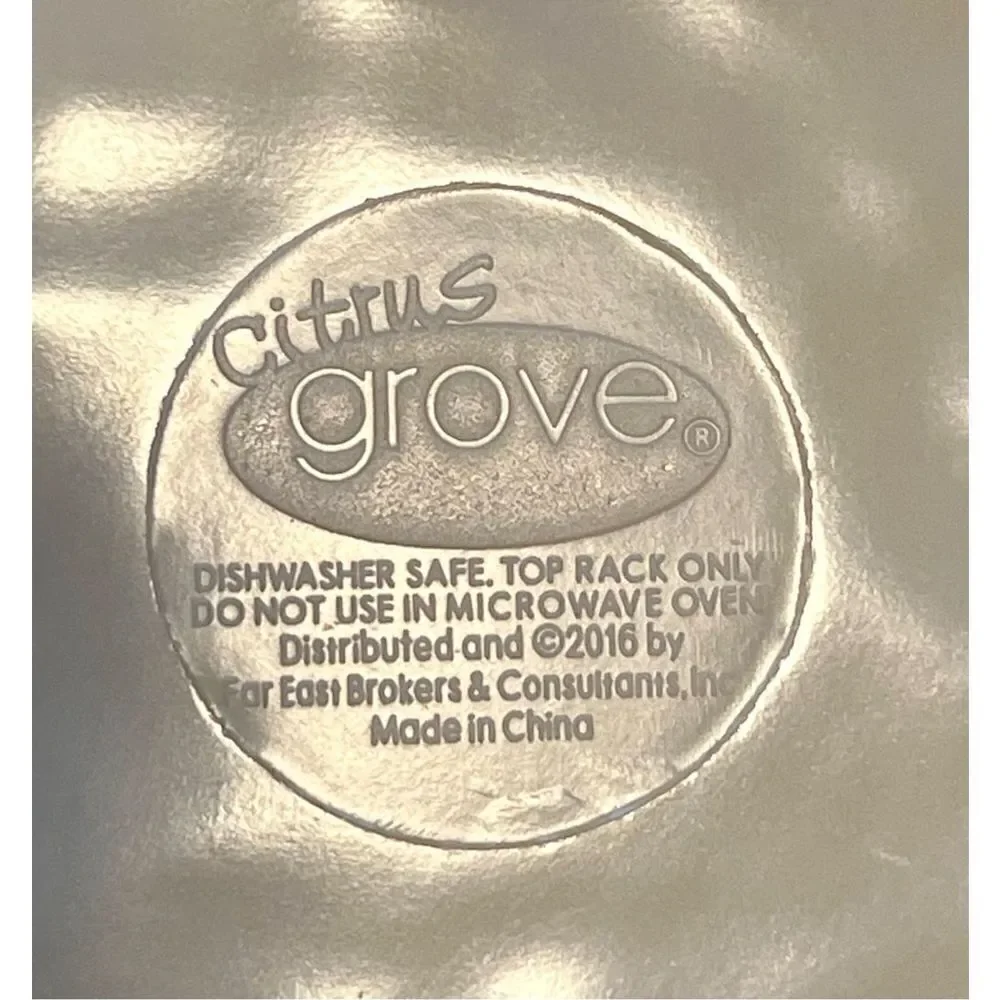 Lot of 4 Citrus Grove Melamine Dinner Plates Yellow Brown Crackle Look BPA FREE